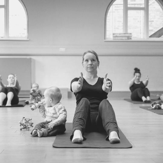 Postnatal pilates group class